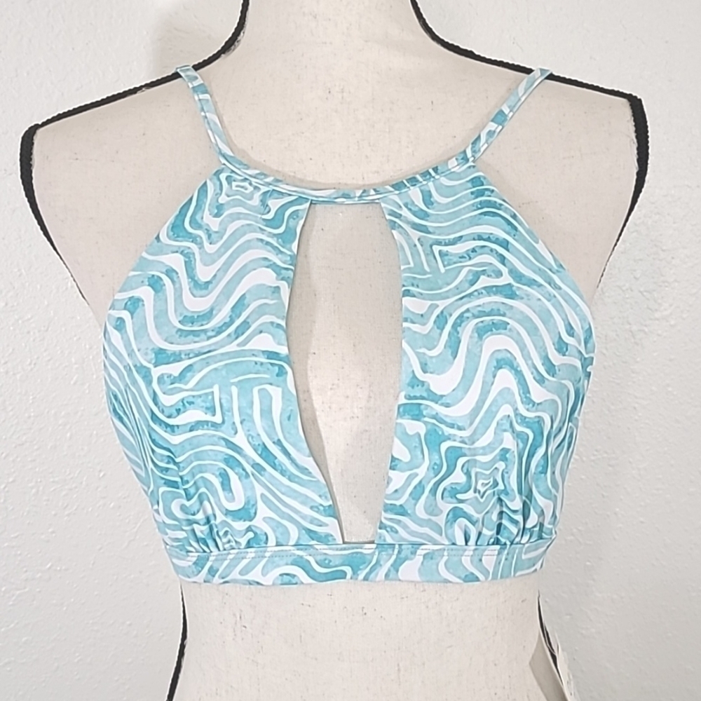 *NWT* DAMSEL Bikini Top Poolside (Blue-Green), size XL